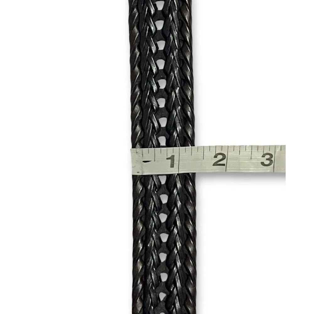 Men’s Columbia Brown Leather Braided Belt Large 38-40 Adjustable Classic Casual